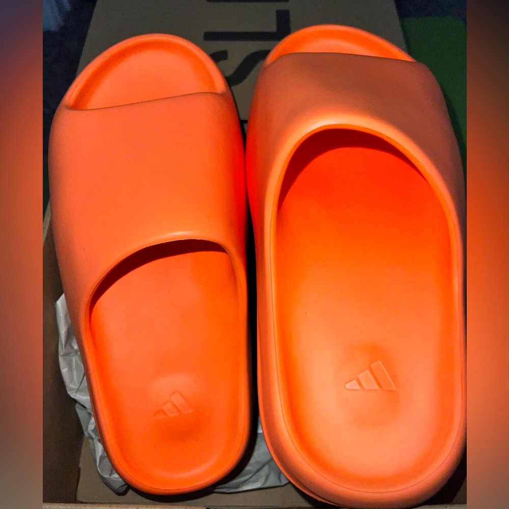 Orange Yeezy Slides